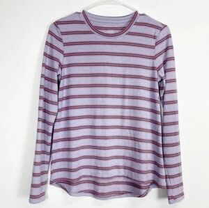 Women XS size purple striped long sleeved shirt soft